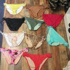 Victoria's Secret XL Xtra Large Bathing Swim Suit Bottoms Lot of TEN